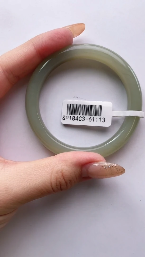 未镶嵌手镯和田玉53+新疆且末青白