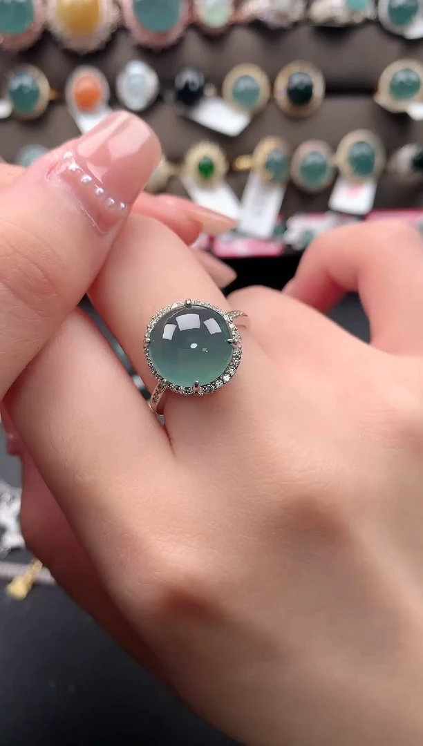 【闪购商品】翡翠戒指银S925镶嵌52341