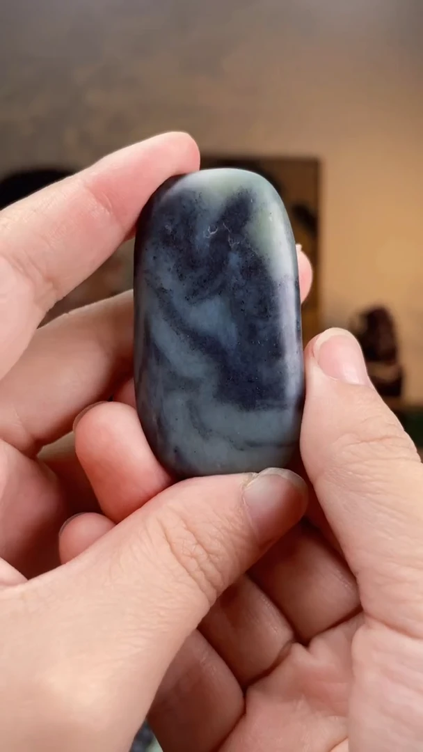 和田玉未镶嵌挂件青花牌子