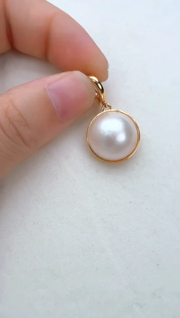合金颈饰拼合珍珠（马贝珠）金色光板
