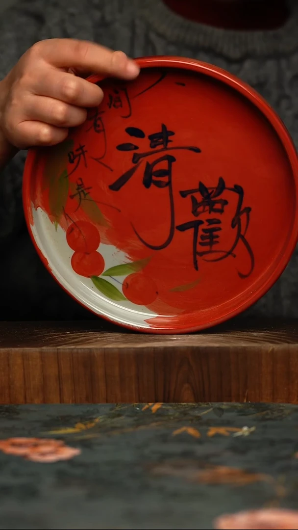 瓷片釉下彩手工手绘同款陶器