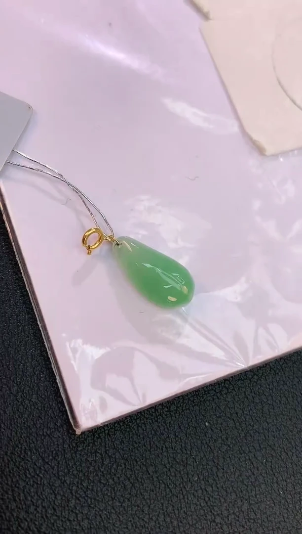 翡翠18K金镶嵌颈饰赠礼盒证书 麦麦
