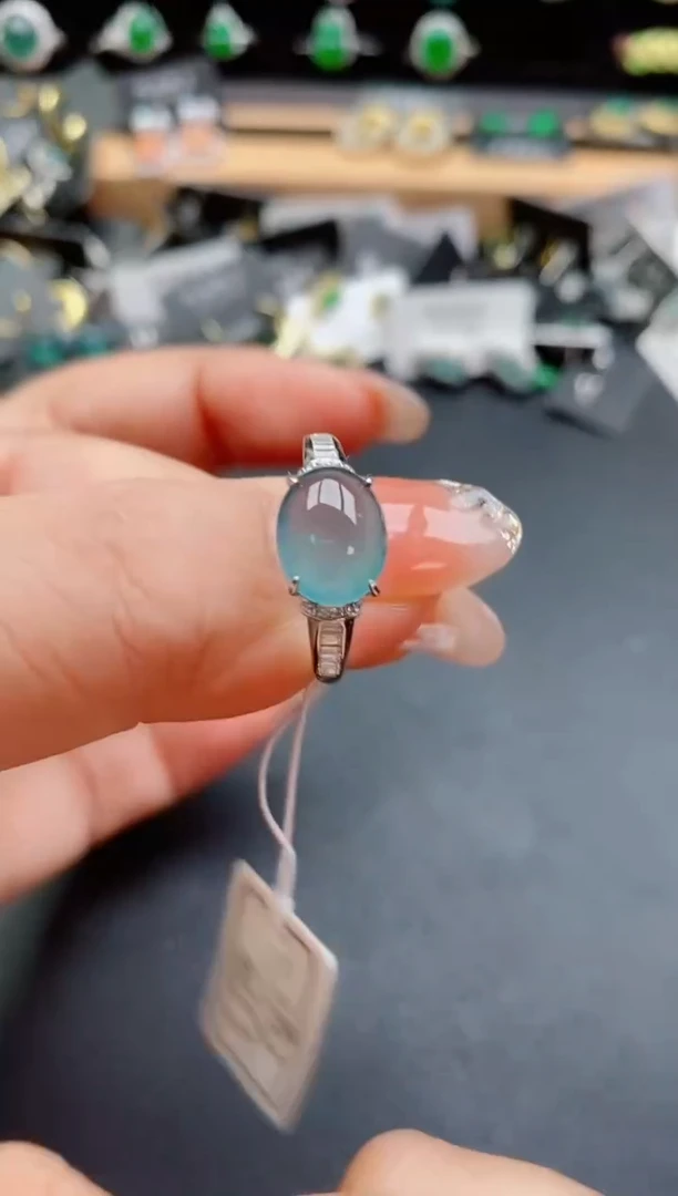 银S925镶嵌戒指翡翠1