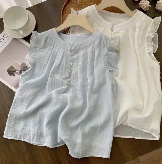 2025夏新款时尚设计感法式甜美显瘦小衫胖妹妹大码花边上衣女8282