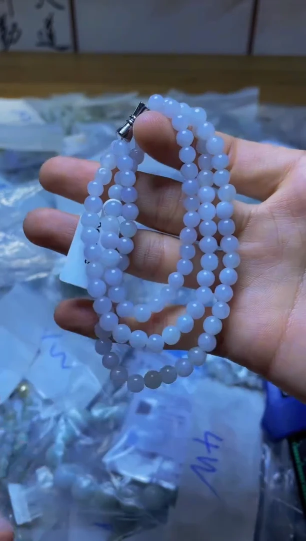 定制翡翠未镶嵌珠串6+