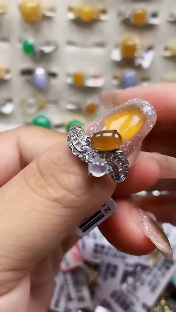 银S925镶嵌戒指翡翠0149