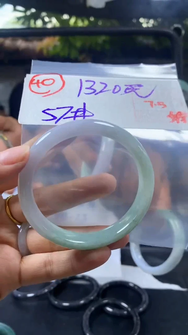 定制翡翠未镶嵌手镯57圈毛货需精细抛光40#