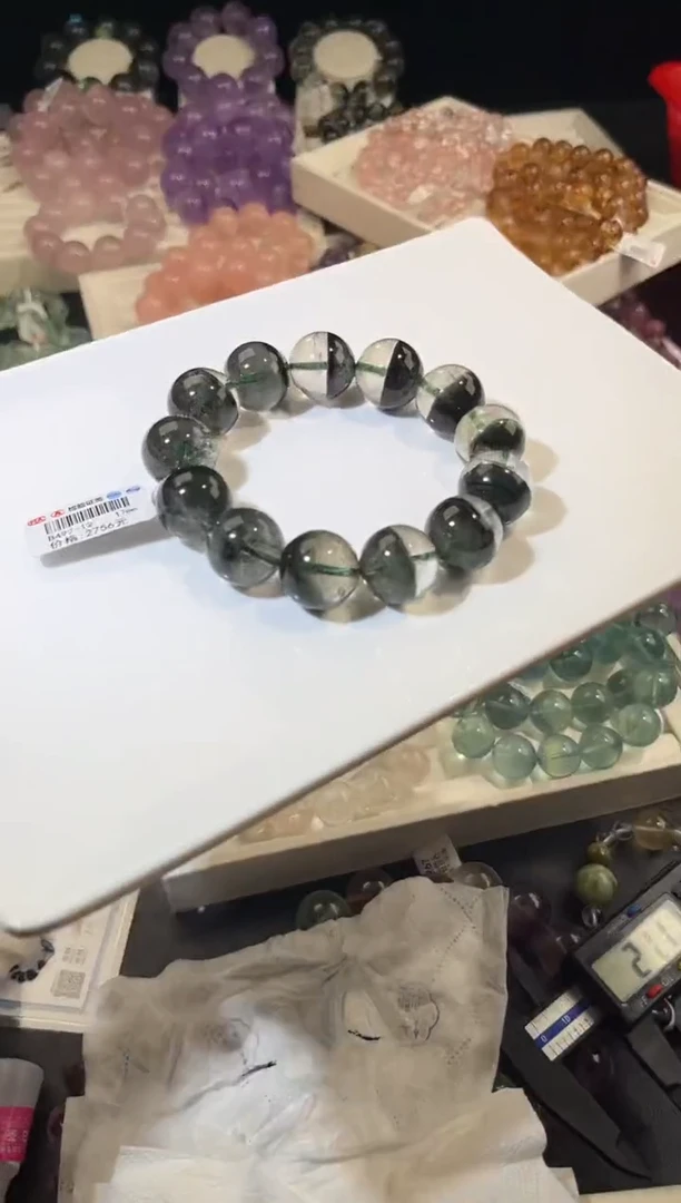 未镶嵌手链水晶多样性发一Q69绿幽灵17mm