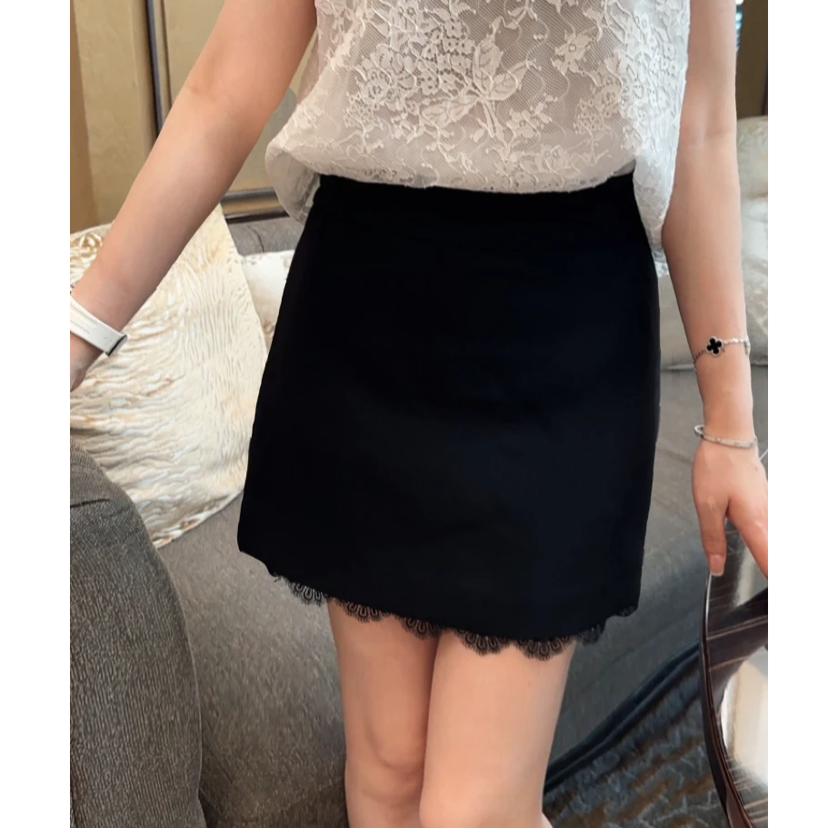 TTa Studio 睫毛蕾丝拼接半裙 TTA053001