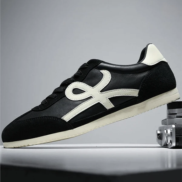 路易弗狄季鞋子男鞋透气运动皮鞋男款时尚复古男款夏季厚底德训