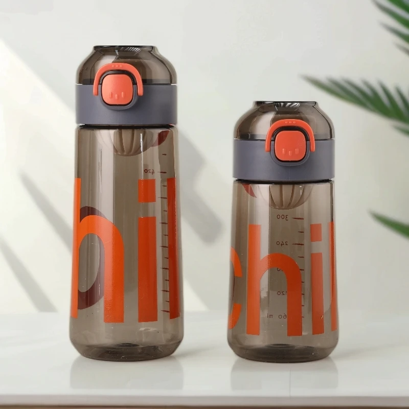夏季简约便携男女学生耐高温运动水壶防摔弹跳直饮口塑料水杯