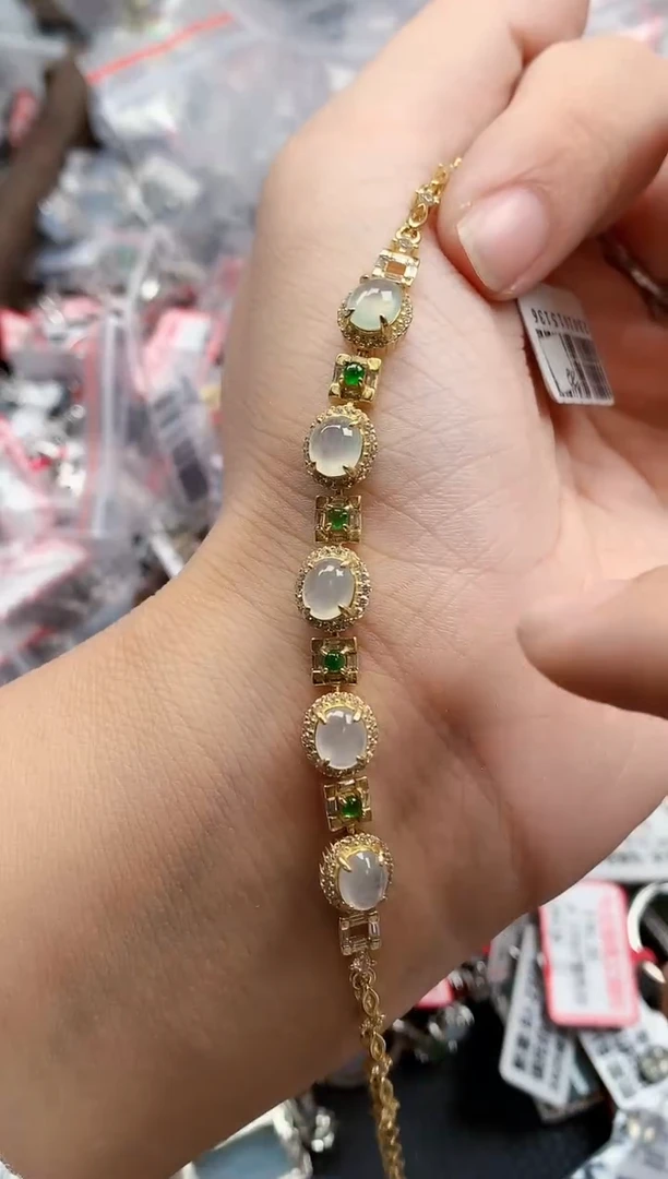 银S925镶嵌戒指翡翠天然A货缅甸翡翠