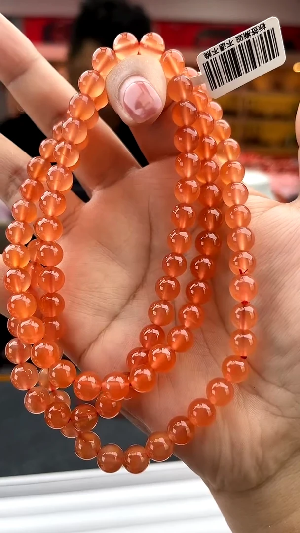 南红玛瑙卡7南红保山冰红长链未镶嵌一件17