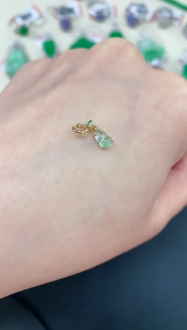 【闪购商品】翡翠吊坠(不含链)18K金镶嵌A672|398