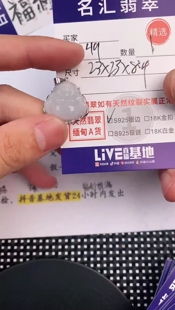 翡翠银S925镶嵌颈饰·