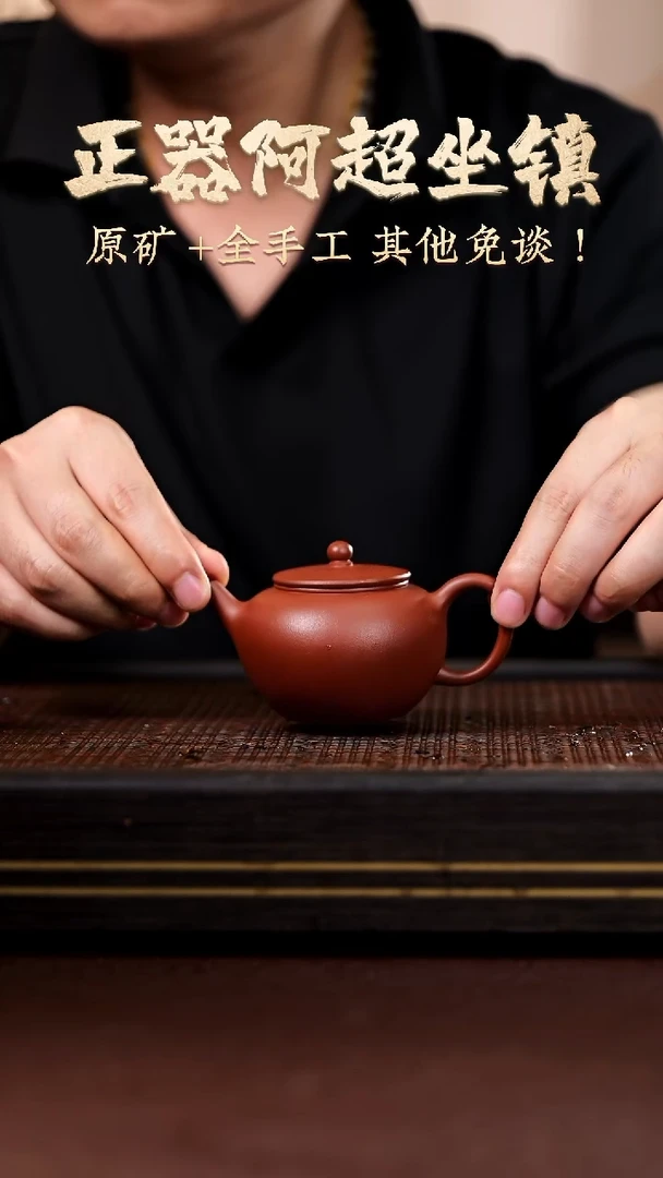 茶壶紫砂ZP12541-C史小琴平盖水平黄龙山生料朱泥120cc