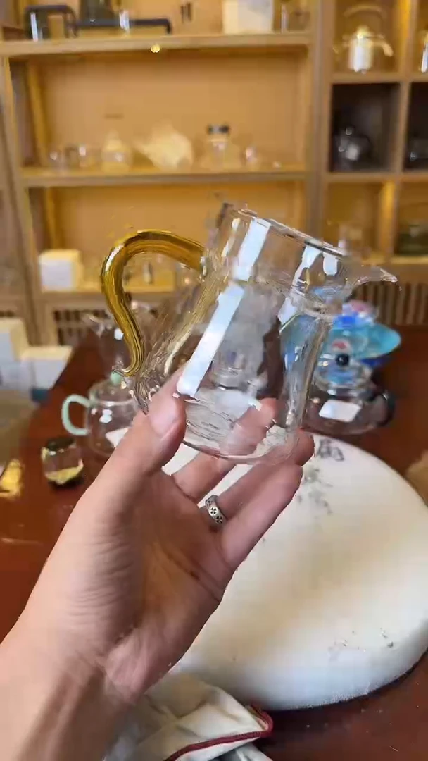 茶杯紫砂竹节月牙黄色