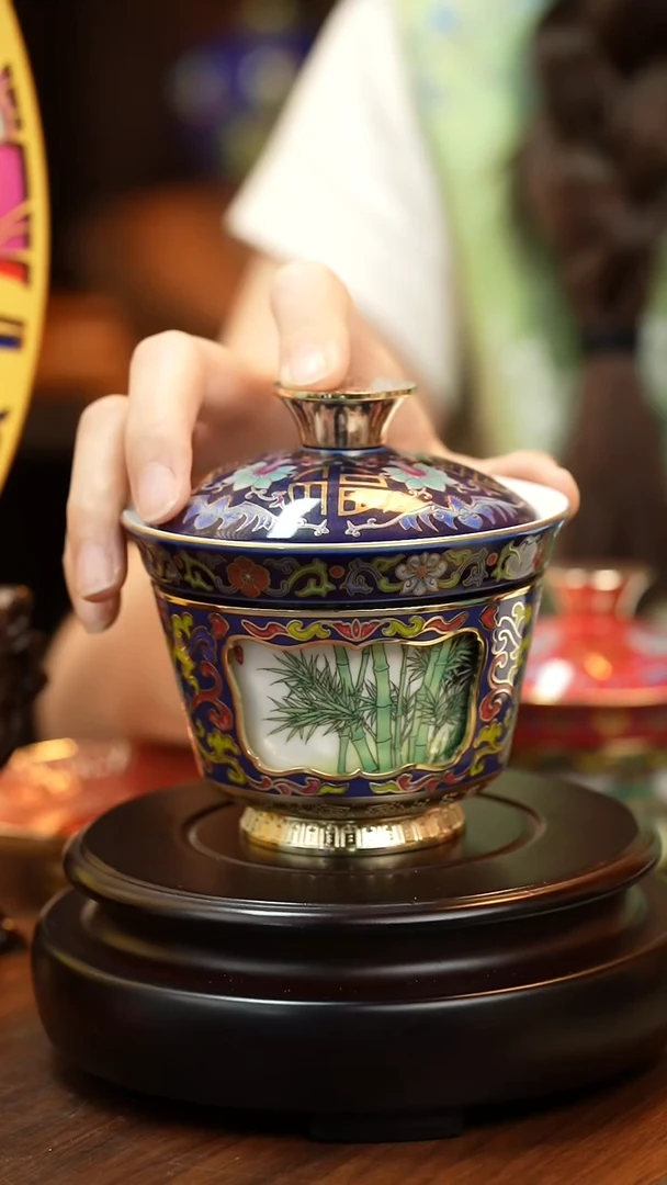 双非遗大师 旋转盖碗杯