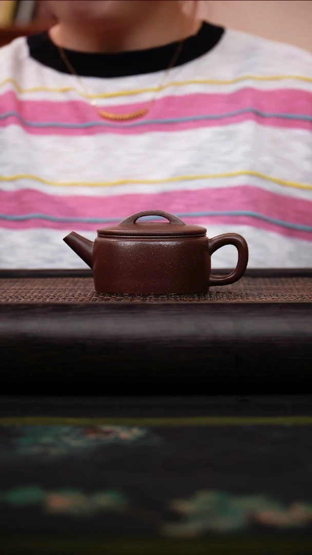 茶壶紫砂老紫泥  汉瓦