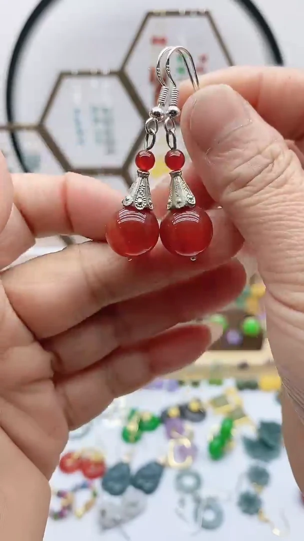 未镶嵌南红玛瑙耳饰101
