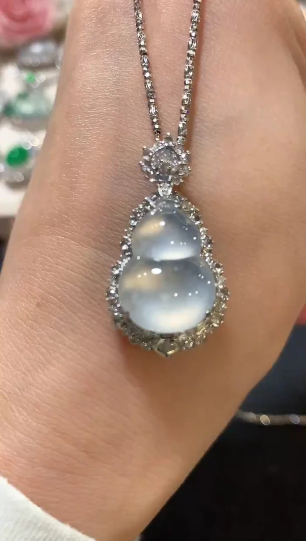 吊坠(不含链)18K金镶嵌翡翠n35