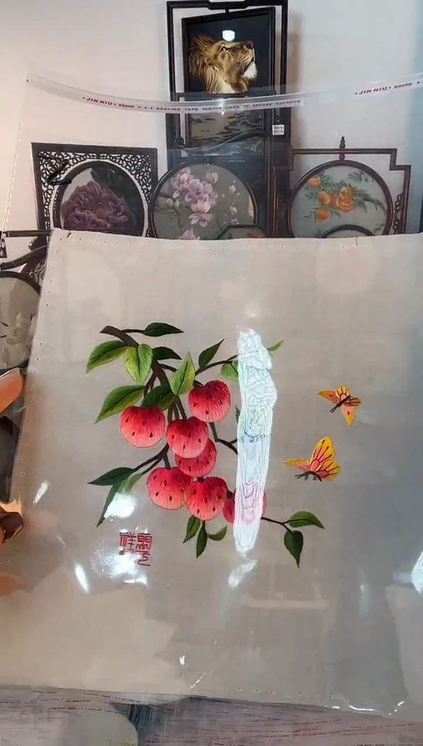 织绣纯手工苏绣双面绣绣布2