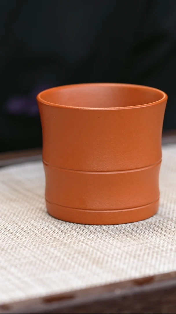 茶壶紫砂哈*?朱泥 大竹节杯