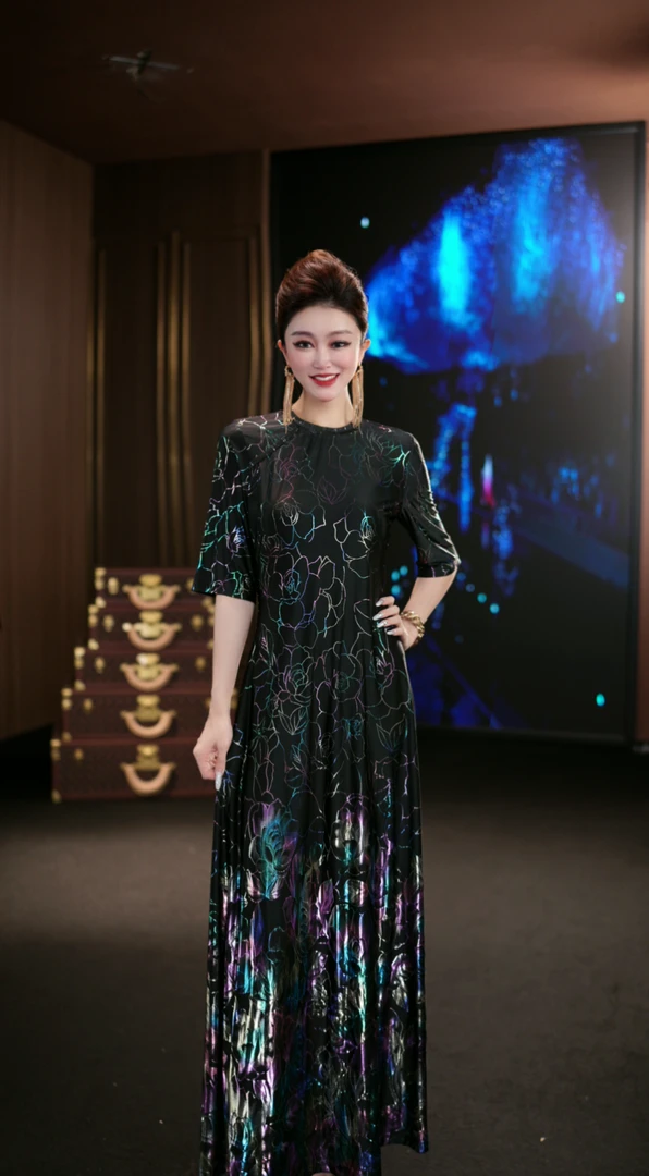 (娴儿)-轻奢显瘦高贵优雅设计师连衣裙D29136