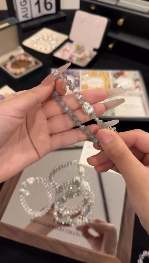 水晶手链合金灰月光x2096