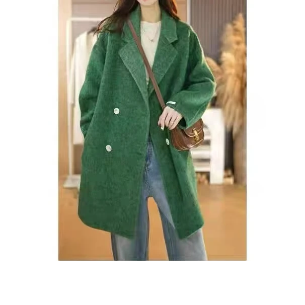 高端品设计感经典款初剪羊毛双面大衣秋冬轻奢气质