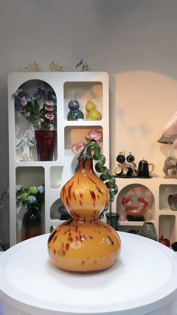 【闪购商品】琉璃微瑕手工琉璃葫芦摆件