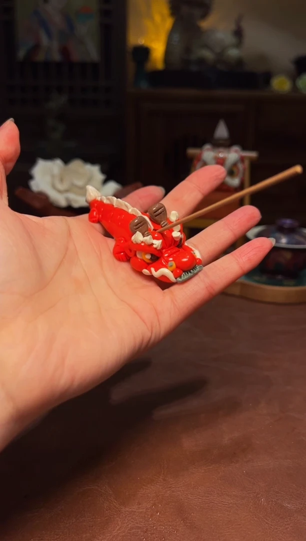 瓷片设计师款手工手作小红龙