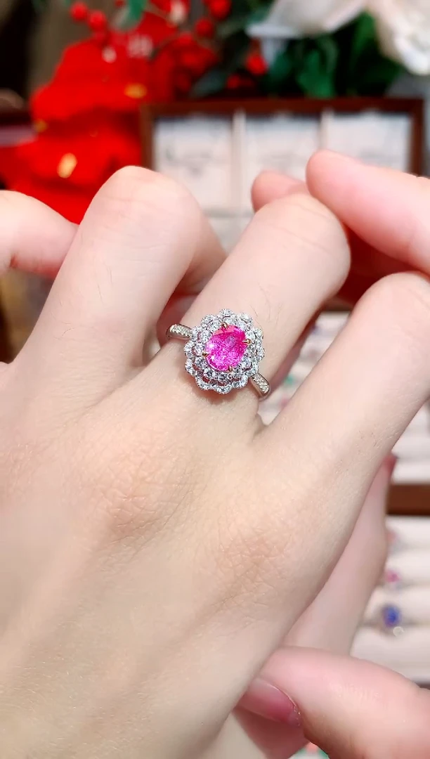 彩色蓝宝石戒指18K金镶嵌1.15ct/天然宝石/七天无理由