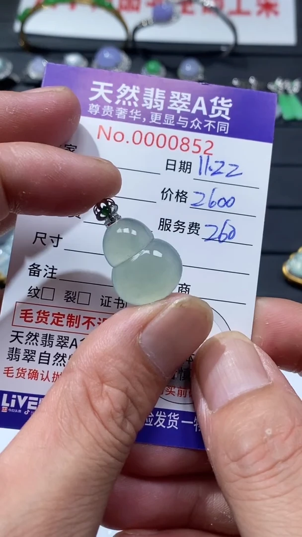 吊坠(不含链)18K金镶嵌翡翠1