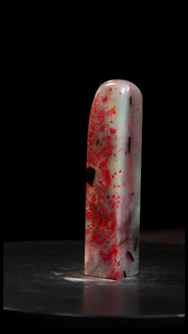 鸡血石玻璃冻鸡血石