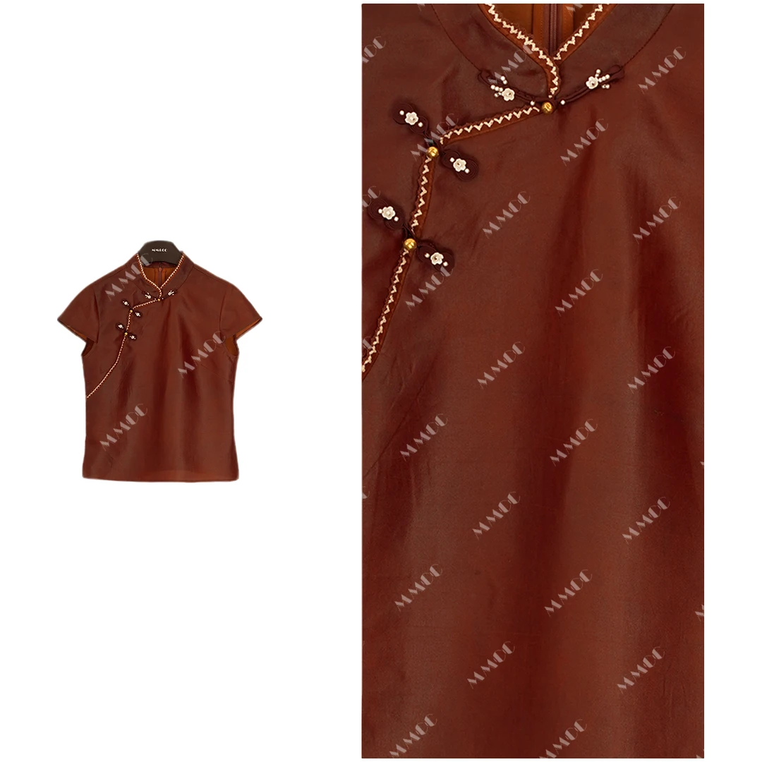 仫赐【长安诺】新中式国风2025夏季新款盘扣上衣LYGSY1366