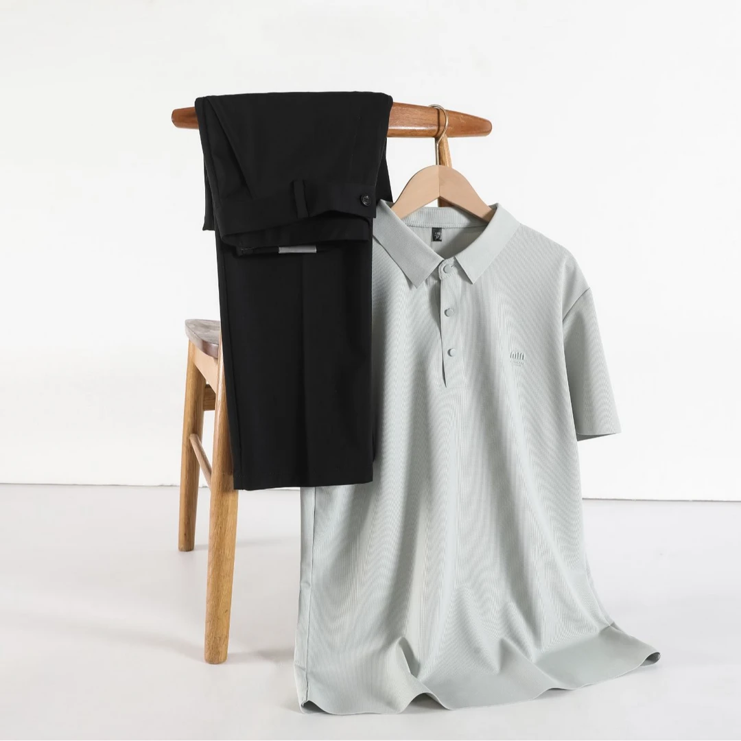 大白鲨夏季新款商务男士POLO衫薄款休闲翻领半袖