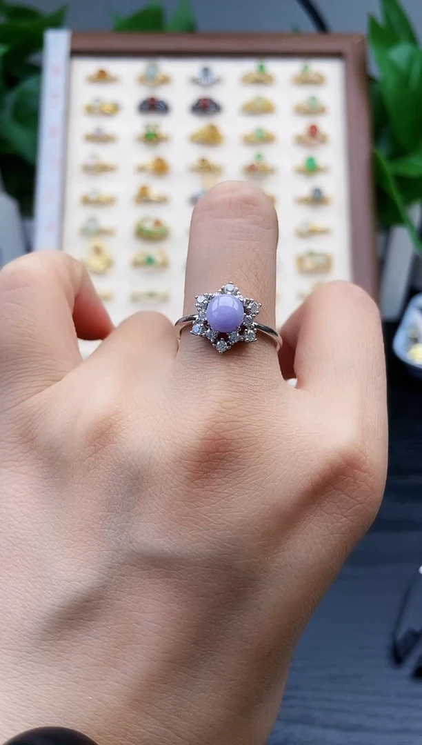 银S925镶嵌戒指翡翠12