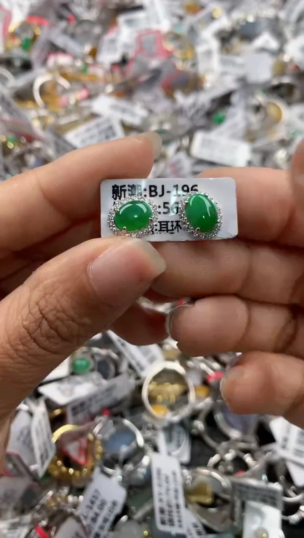 银S925镶嵌戒指翡翠777---3