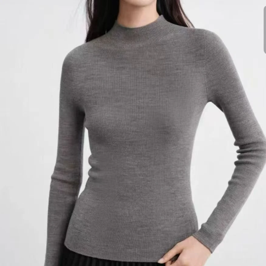 绵羊毛打底衣针织长袖百搭修身保暖