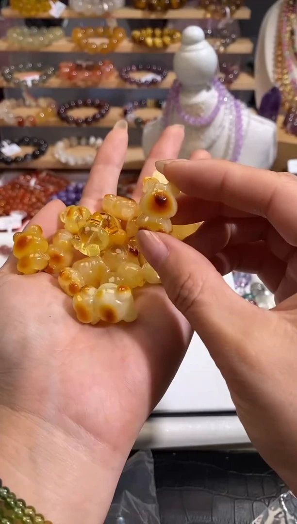 【闪购商品】水晶手链未镶嵌蜜蜡小熊 多样性发一