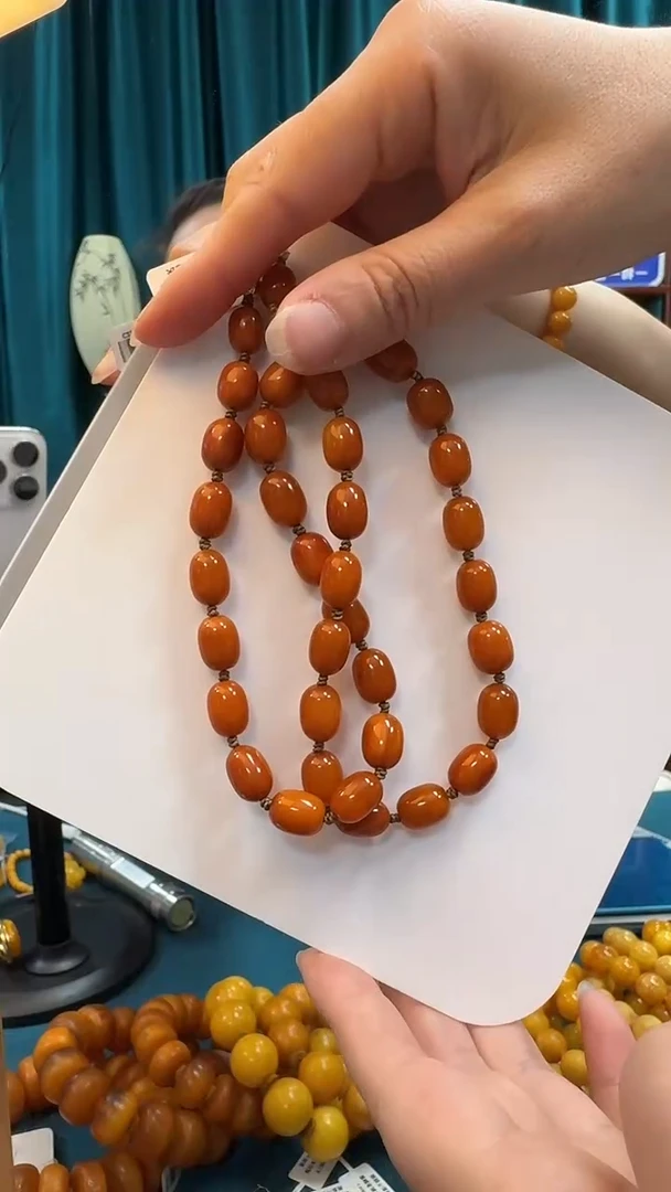 未镶嵌项链蜜蜡蜜蜡枣珠锁骨链