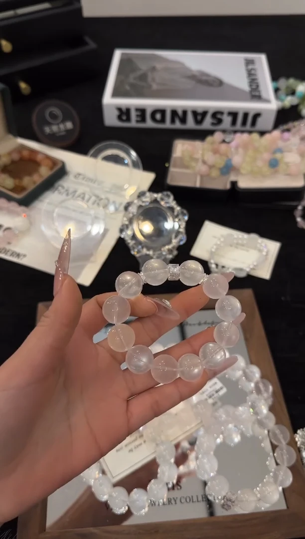 合金手链水晶奶白晶x3535
