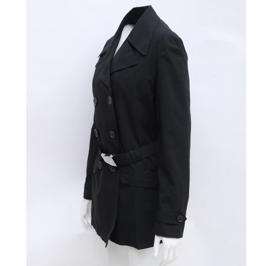 95新 Prada/普拉达 【lu】中长款风衣 黑色 尼龙P244274582