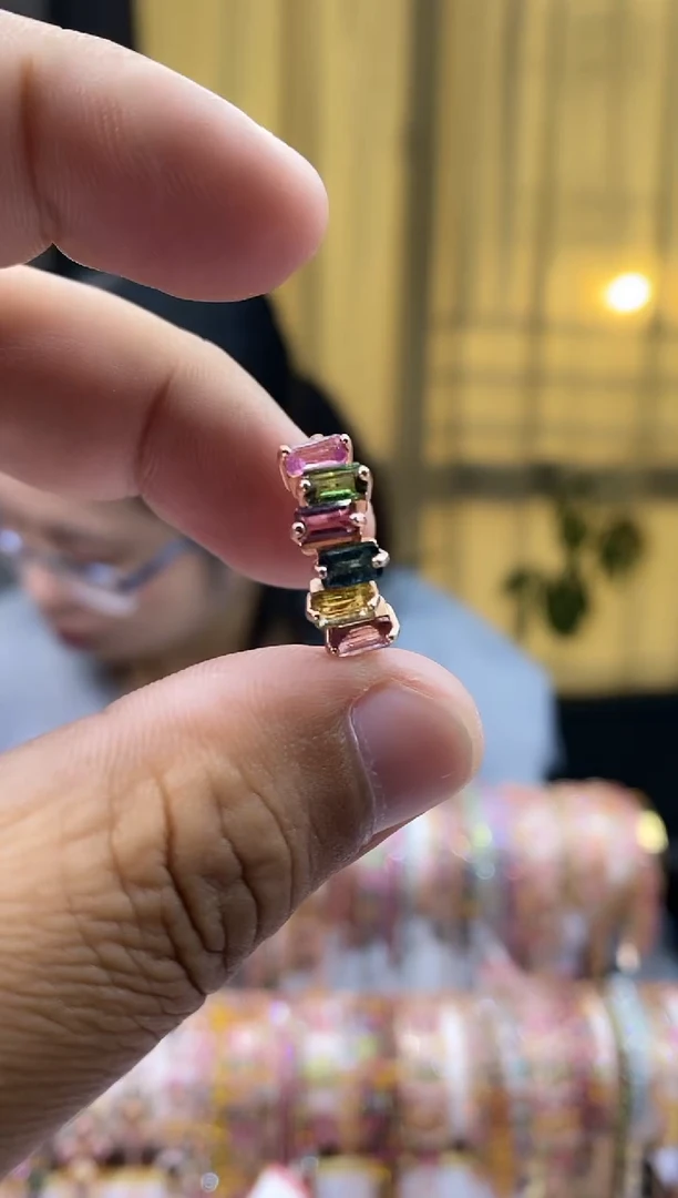 【闪购商品】碧玺戒指银S925镶嵌445335434354