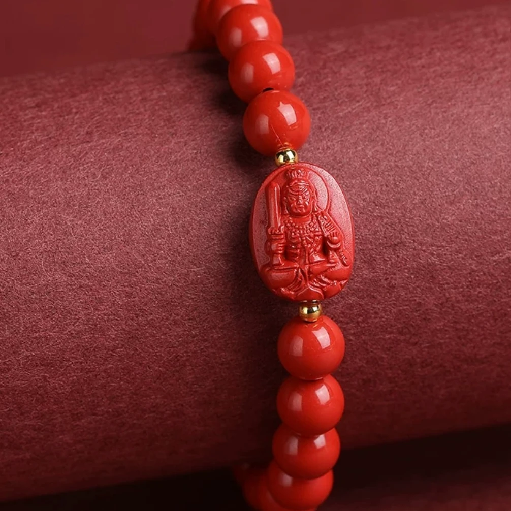 瑞思祥 含辰砂工艺品【直播专享】朱砂手串天然砂八大守护佛手串