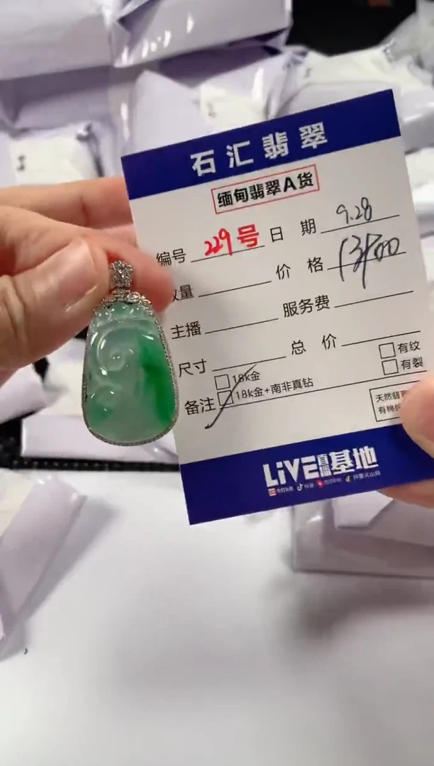 颈饰18K金镶嵌翡翠1