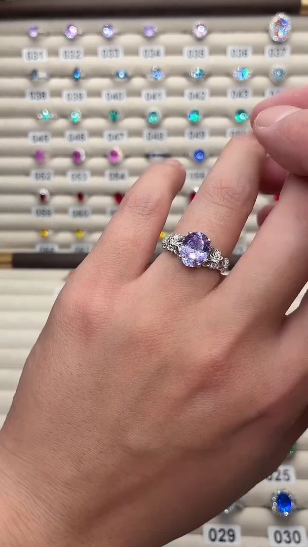 银S925镶嵌戒指碧玺66987