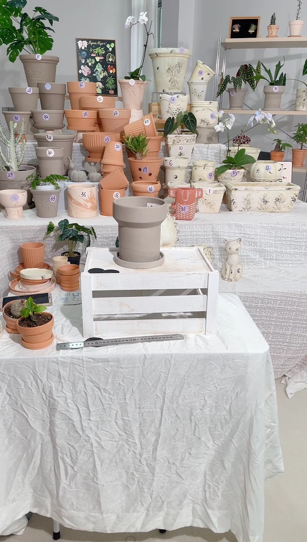 【闪购商品】红陶1个带托 摩卡灰水管盆口径15*高16 