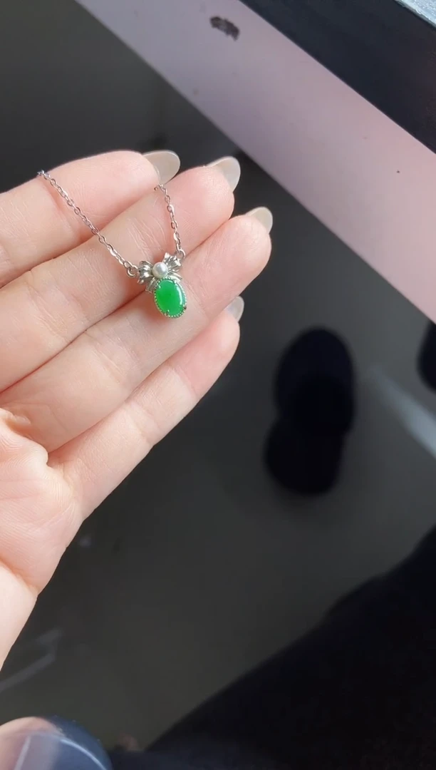 颈饰银S925镶嵌翡翠12